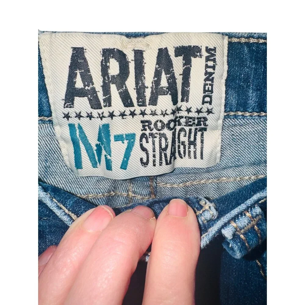 Ariat M7 Rocker Straight Mens Western Cowboy Denium Jeans Size 31/38 Workwear